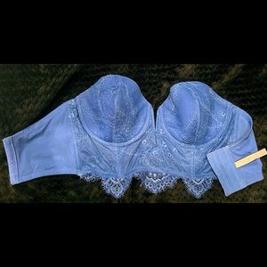Victoria Secret blue lace detail bustier 34DD